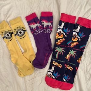 Lot of 3 Pairs of Socks--2 From Despicable Me, 1 from South of Border